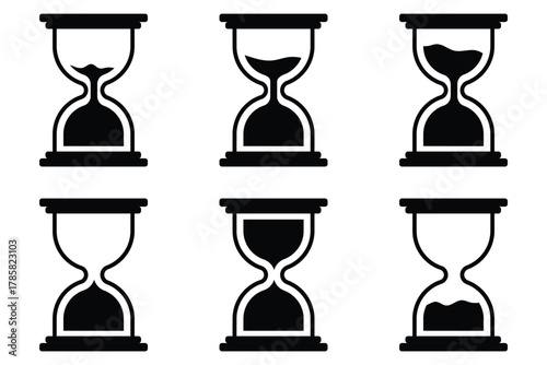 Sand watch icon set . Hourglass symbol. Modern and editable sand clock icon. 