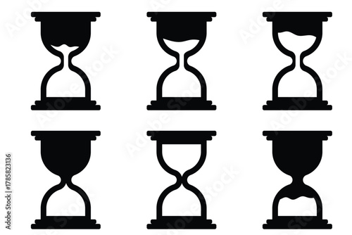 Sand watch icon set . Hourglass symbol. Modern and editable sand clock icon. 
