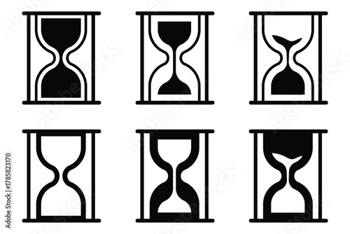 Sand watch icon set . Hourglass symbol. Modern and editable sand clock icon. 