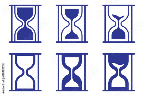 sand clock icon isolated on transparent background. Modern and editable sand clock icon. Hourglass symbol. Flat vector graphic design elements.