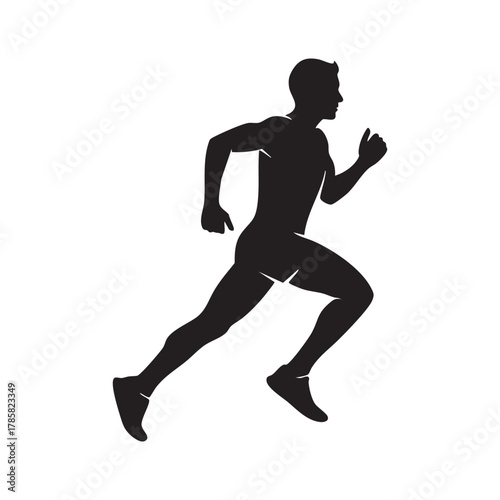 Marathon Running Silhouette Illustration – Traceable Marathon Runner Vector