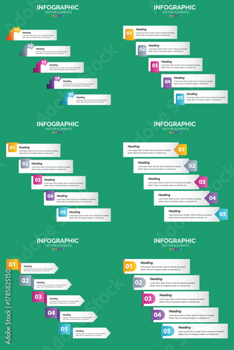 Visual Data Presentation Templates for Marketing and Finance.
Step-by-Step Process & Option Diagrams for Presentations.
Creative Timeline, Charts, and Global Data Infographics.
Set of Infographic.