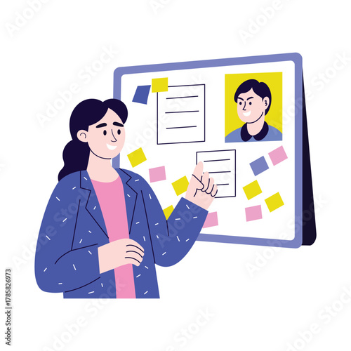 Organizing creative ideas and schedules for online campaigns Illustration
