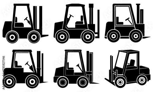 Forklifts ready for industrial use, showing strength and reliability for construction and transportation, perfect for logistics and warehouse operations