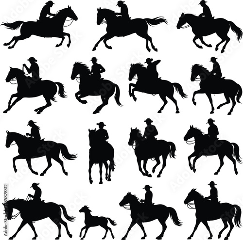 Horse rider silhouette Bundle cowboy equestrian