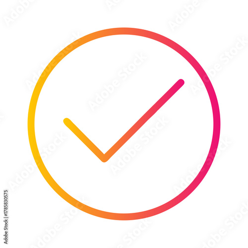 a flat gradient outline icon of a checkmark for web and graphic design