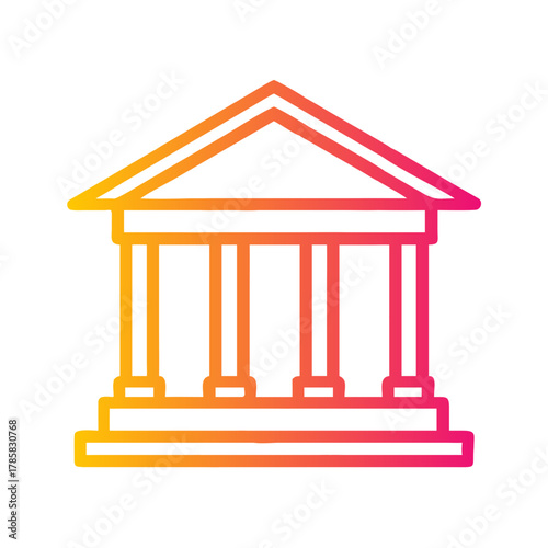 a flat gradient outline icon of a courthouse for web and graphic design