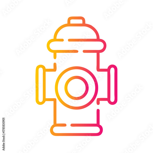 a flat gradient outline icon of a fire hydrant for web and graphic design