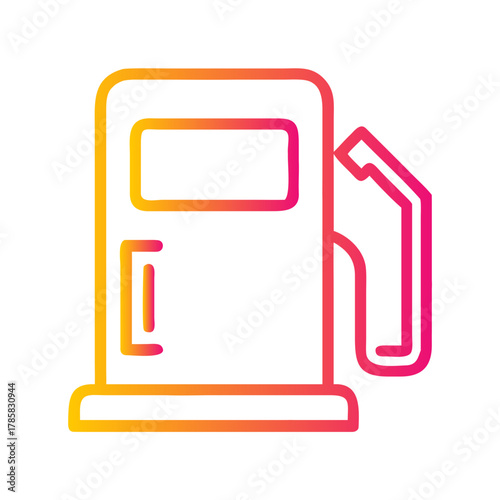 a flat gradient outline icon of a gas pump for web and graphic design