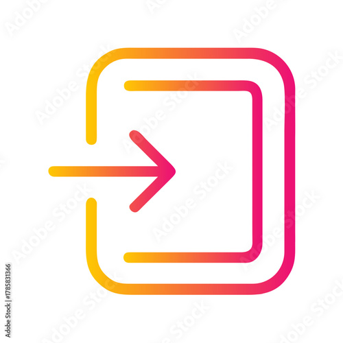 a flat gradient outline icon of a login form for web and graphic design