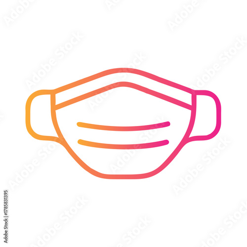a flat gradient outline icon of a mask for web and graphic design