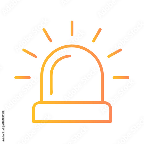 a flat gradient outline icon of a siren light for web and graphic design