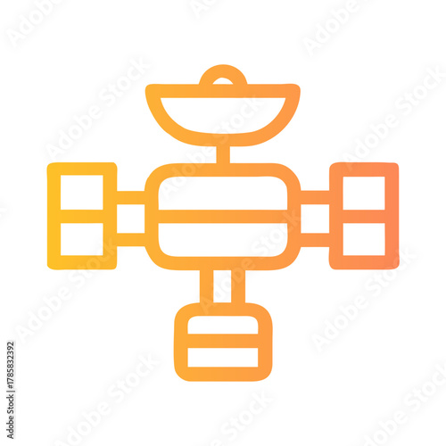 Fototapeta Naklejka Na Ścianę i Meble -  a flat gradient outline icon of a space station for web and graphic design