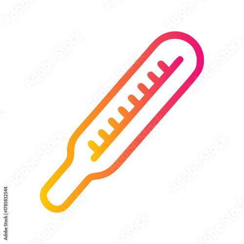 a flat gradient outline icon of a thermometer for web and graphic design
