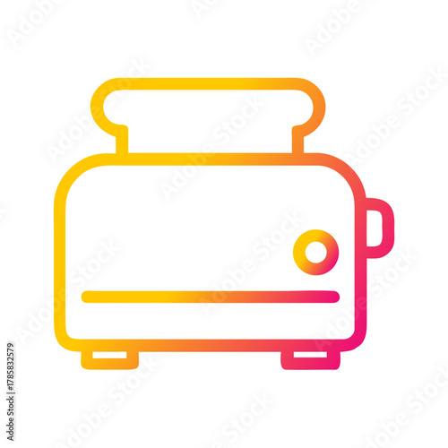 a flat gradient outline icon of a toaster for web and graphic design