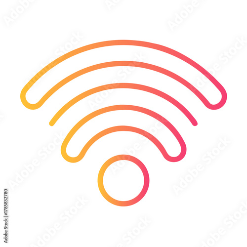a flat gradient outline icon of a wireless signal for web and graphic design