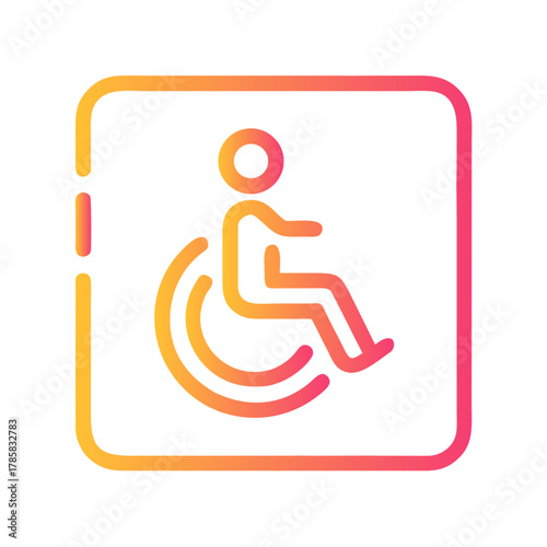 a flat gradient outline icon of accessibility for web and graphic design