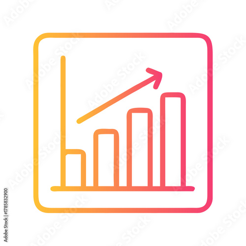 a flat gradient outline icon of analytics for web and graphic design