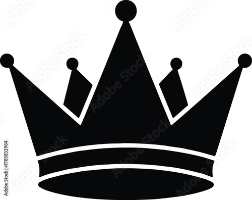 Crown Vector Illustration in Minimalist Style for Royalty Symbolism with Bold Design on a Transparent Background for Easy Integration