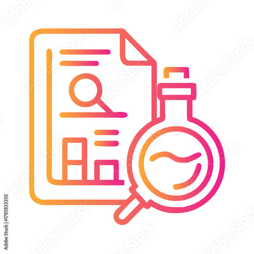 a flat gradient outline icon of research methodology for web and graphic design