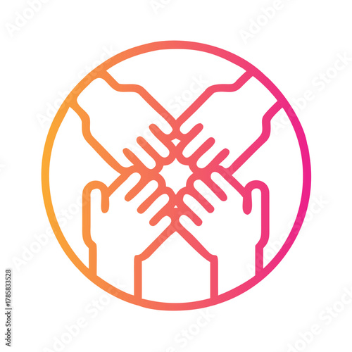 a flat gradient outline icon of unity for web and graphic design