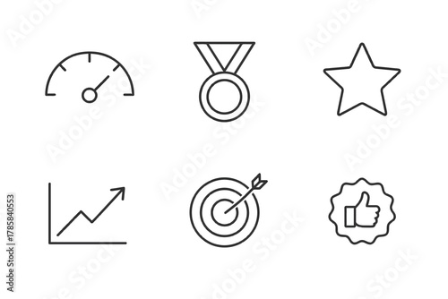 Icon collection: success metrics and achievements