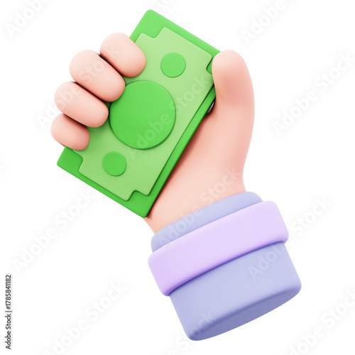 holding money 3d illustration