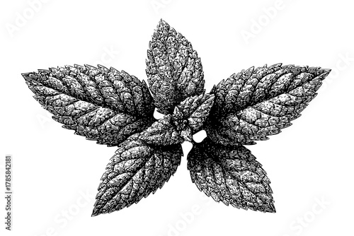 Herbal Bliss: Classic Spearmint Leaf Emblem | Clean, isolated vector art for creative projects.