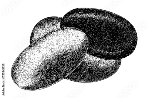 Three Plums Perfection | Clean, isolated vector art for creative projects.