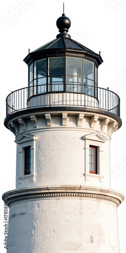 White Lighthouse Tower with Glass Lantern