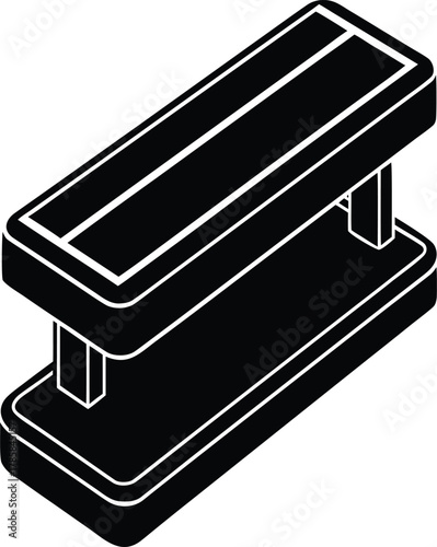 Step aerobics platform icon, realistic, high-resolution.