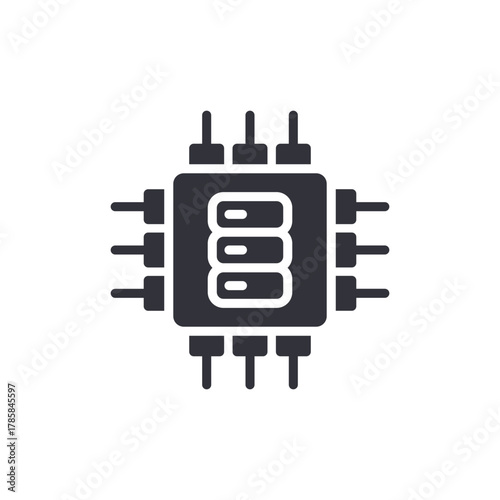 Central Processing Unit Microchip Icon Design