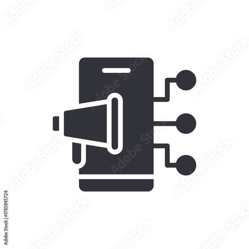 Marketing Announcement On Mobile Device Vector Icon