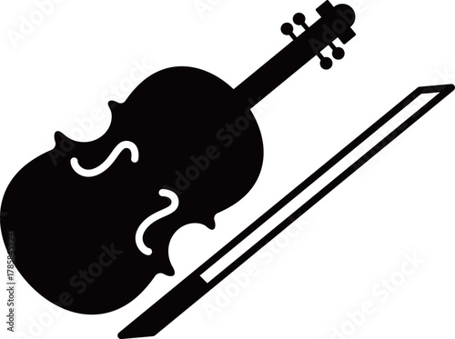 バイオリンのアイコン　モノトーン