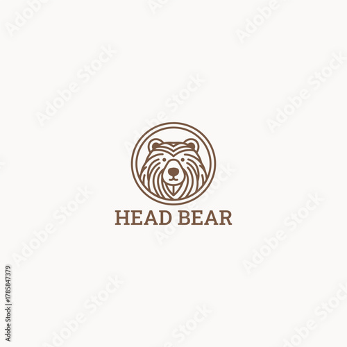 Bear head logo design template vector illustration 