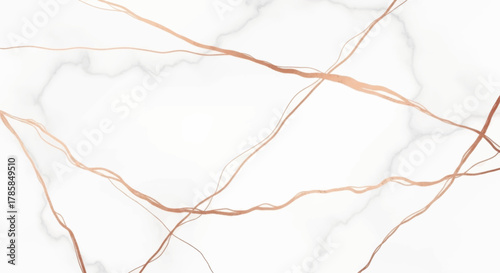 Elegant White Marble Texture with Rose Gold Veins, Luxurious Abstract Background Design