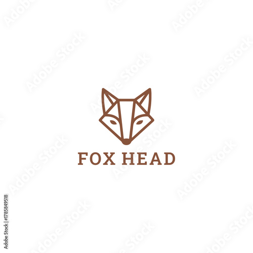Fox head logo design template vector illustration 