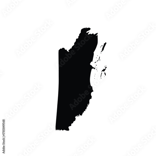 Official black silhouette outline map of belize geographic territory vector design illustration on white background element for atlas geography political document.