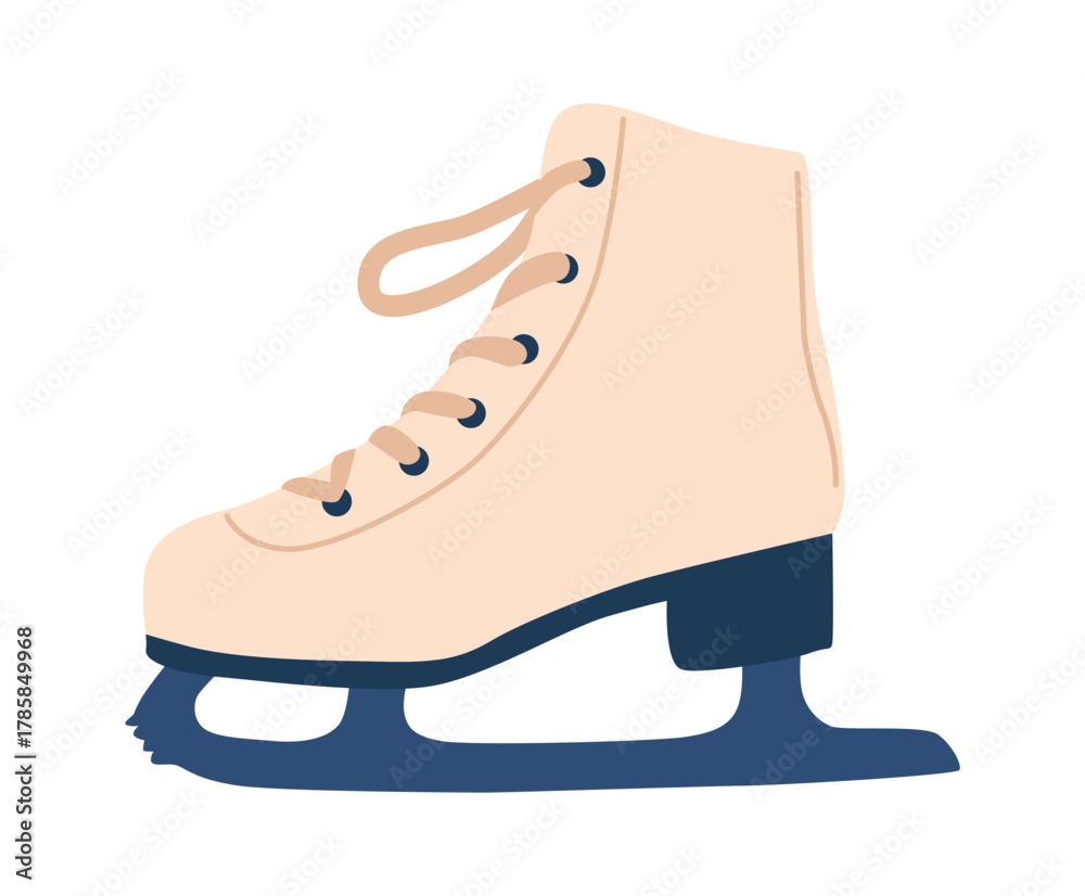 Naklejka premium Classic white ice-skating shoe design