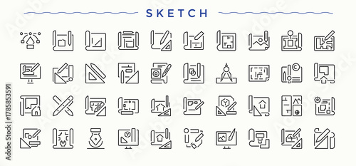 Sketching icon. Painting modern vector illustration. Minimalist vector collections. Drawing icon. Signs for web and mobile app.