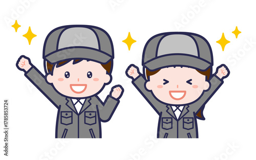 工場作業員／2人組／男女 03