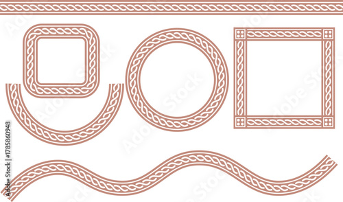A versatile collection of intricately braided frames and borders in various shapes, perfect for enhancing any design.