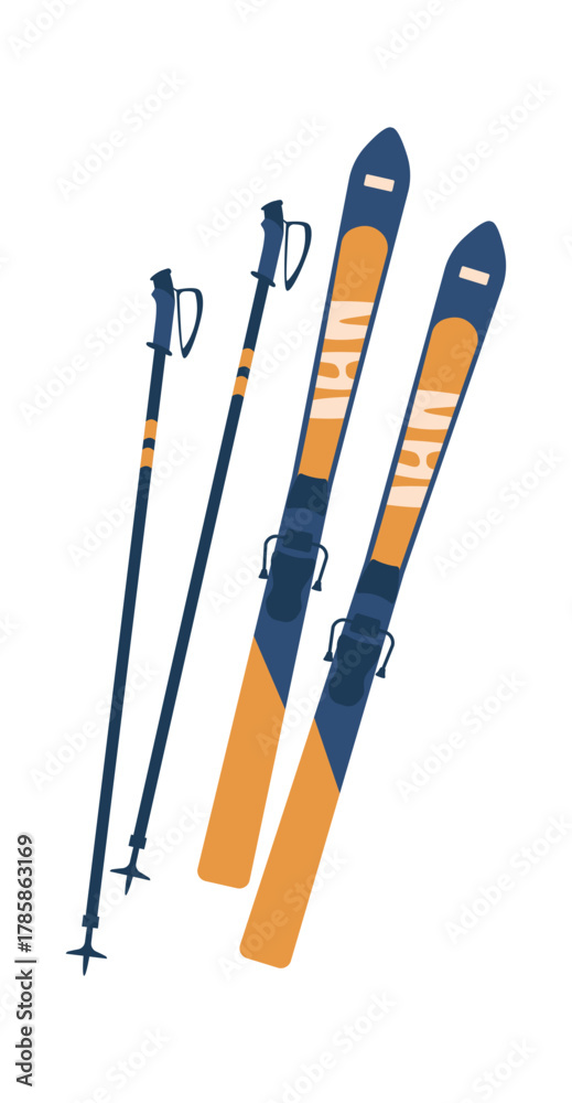 Obraz premium Ski and pole stick equipment
