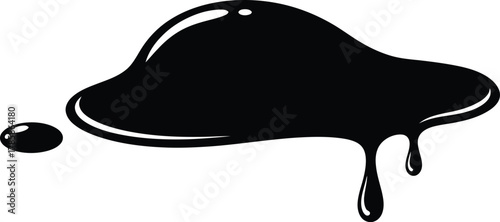 Isolated black ink spill vector illustration liquid drop stain design eps silhouette