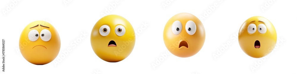 Fototapeta premium Various emotional faces for communication and expression concepts