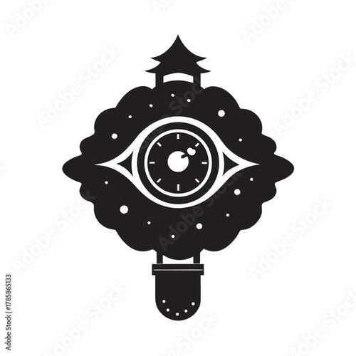 Eye Watching Eternal Clock Silhouette