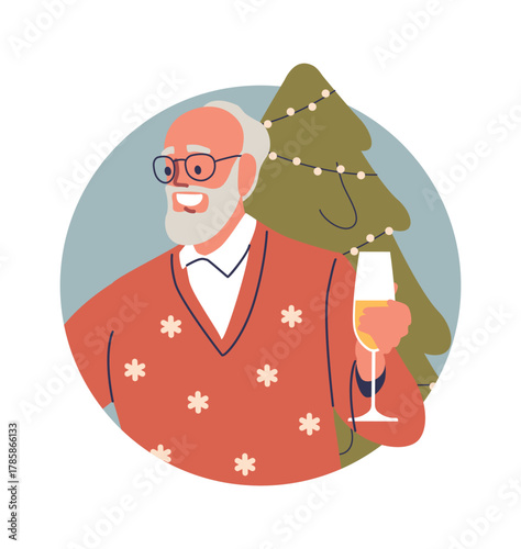 Retired man retiree celebrating Christmas