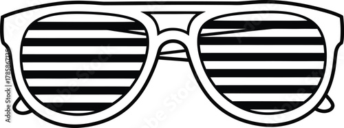 Shutter shades vector illustration party sunglasses outline accessory eps silhouette