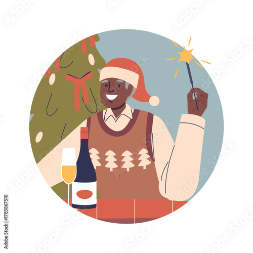 Senior man celebrating Christmas holiday