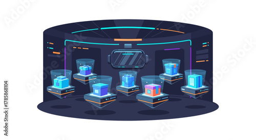 Virtual Reality Showroom E-Commerce Icon